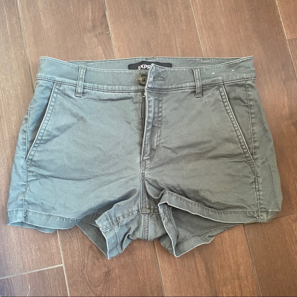 Green Denim Shorts
